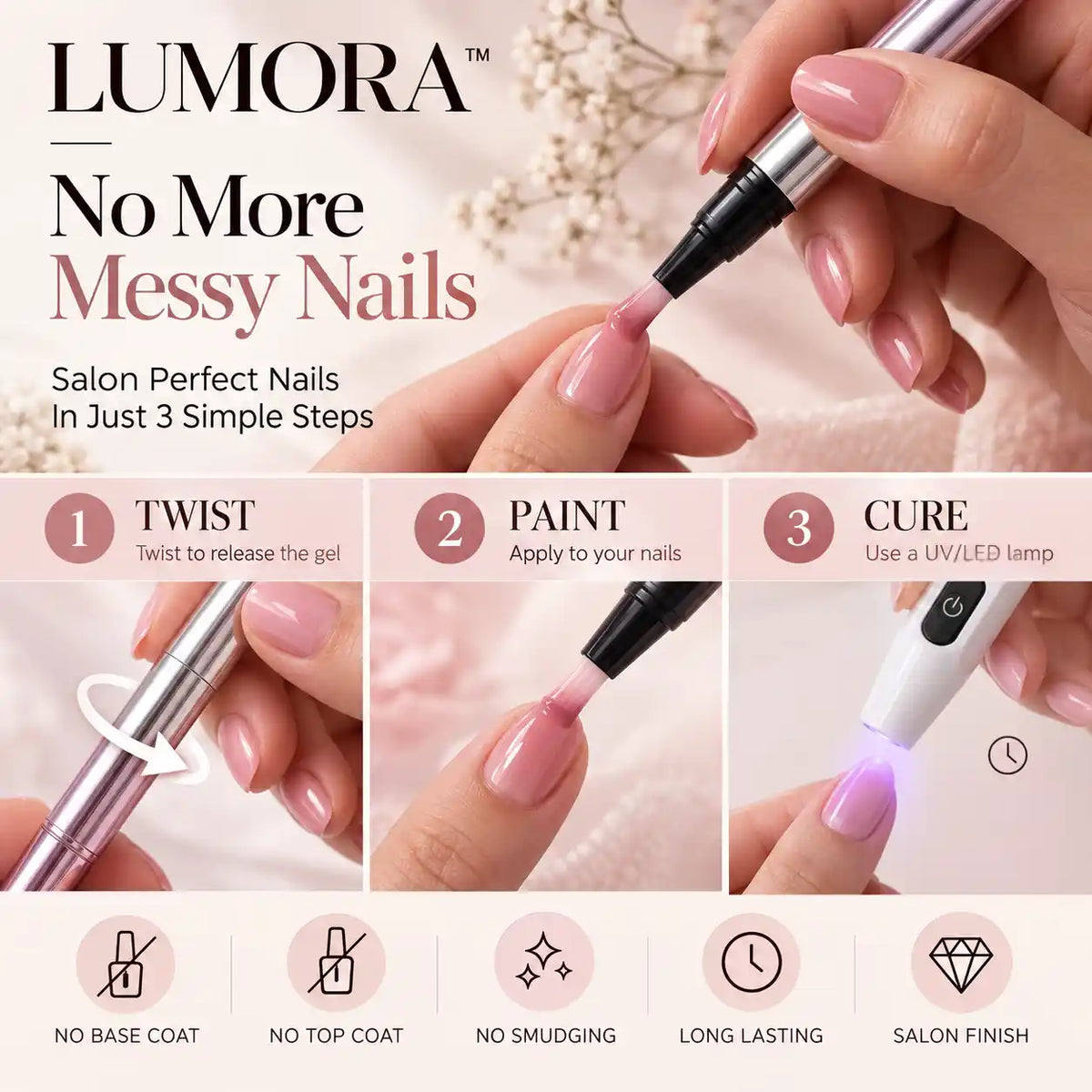 LUMORA™ Salon Nails, Anywhere.